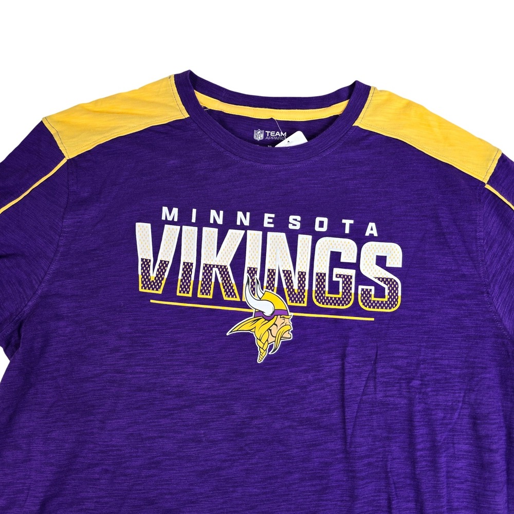 NFL Team Apparel Minnesota Vikings T-Shirt Mens XL Purple Slub Knit NWT